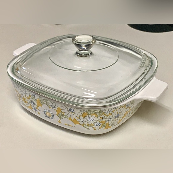 1970 Vintage 2nd Edition Floral Bouquet 1 Qt Corning Ware P 1 B Lidded Casserole - Picture 4 of 16